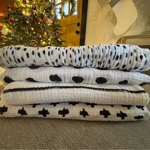 Aden + Anais Graphic B&W Baby Blanket Set